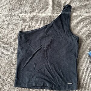 Hollister Black One-Shoulder Tank Top